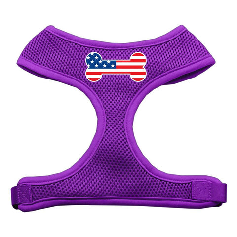 Bone Flag USA Screen Print Soft Mesh Harness Purple Small