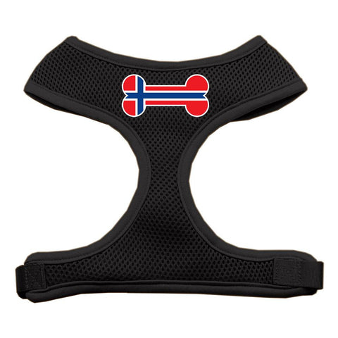 Bone Flag Norway Screen Print Soft Mesh Harness Black Small