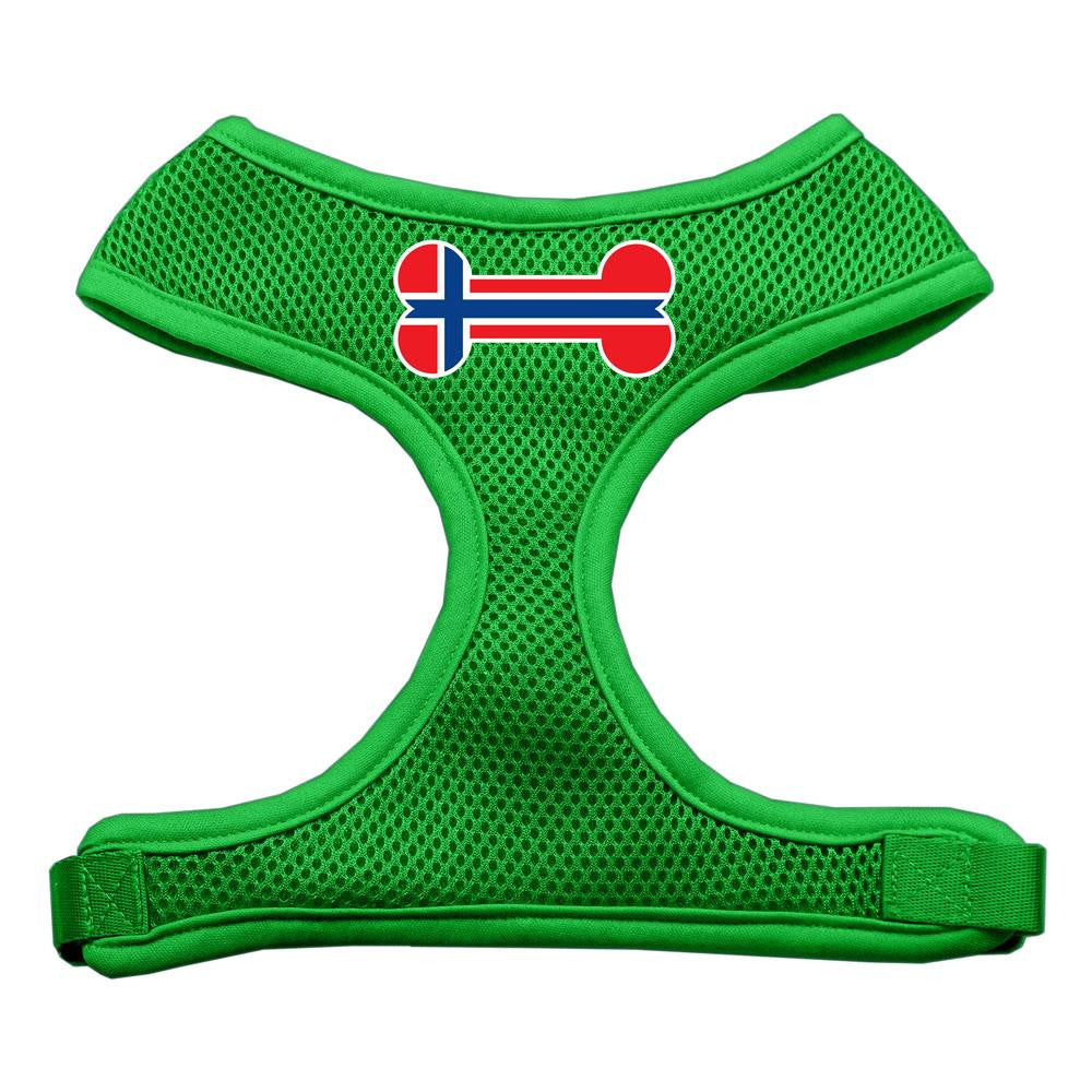 Bone Flag Norway Screen Print Soft Mesh Harness Emerald Green Extra Large