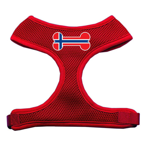 Bone Flag Norway Screen Print Soft Mesh Harness Red Extra Large