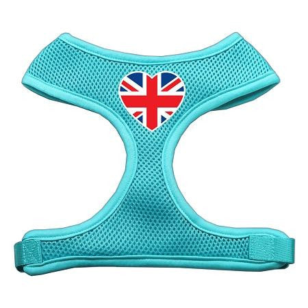 Heart Flag UK Screen Print Soft Mesh Harness Aqua Large