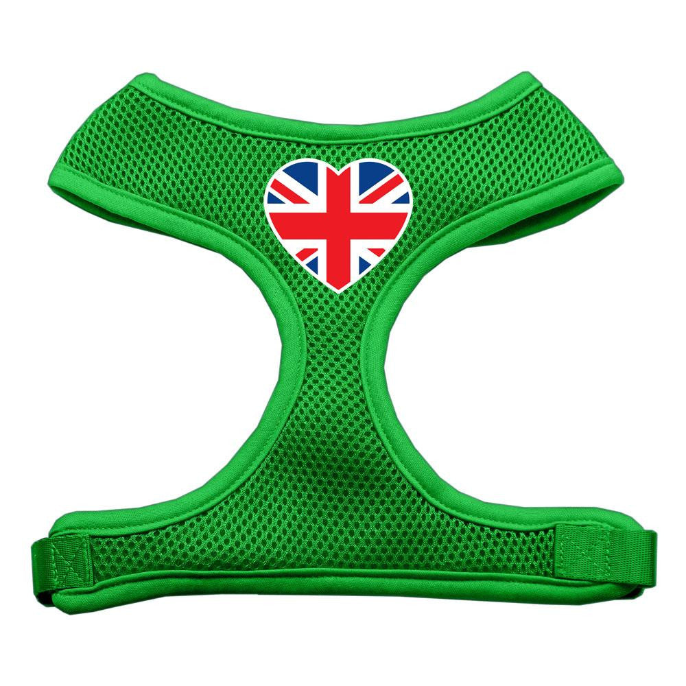 Heart Flag UK Screen Print Soft Mesh Harness Emerald Green Large