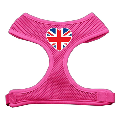 Heart Flag UK Screen Print Soft Mesh Harness Pink Large