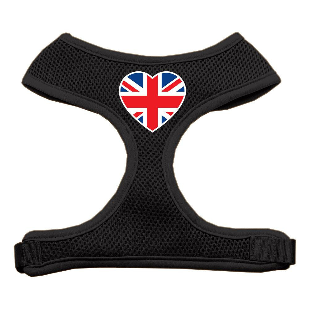 Heart Flag UK Screen Print Soft Mesh Harness Black Small