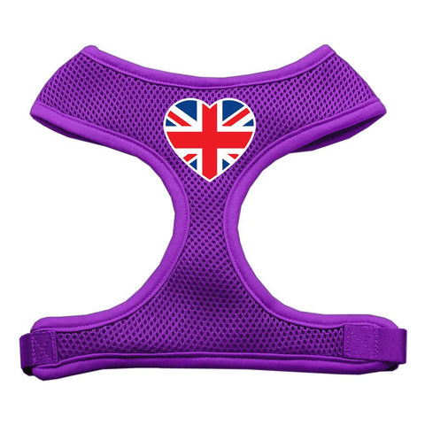 Heart Flag UK Screen Print Soft Mesh Harness Purple Small