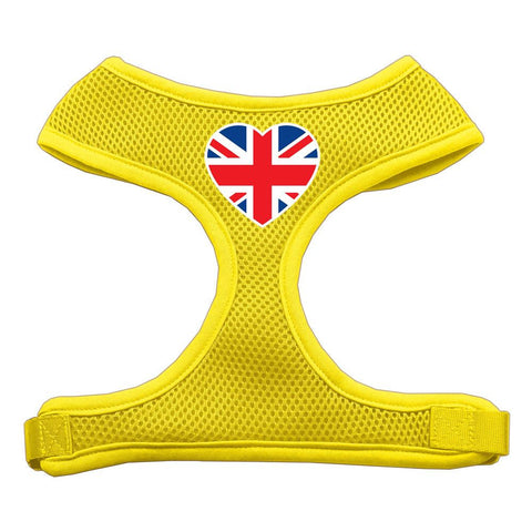 Heart Flag UK Screen Print Soft Mesh Harness Yellow Small