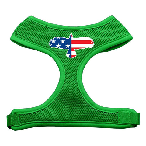 Eagle Flag  Screen Print Soft Mesh Harness Emerald Green Medium