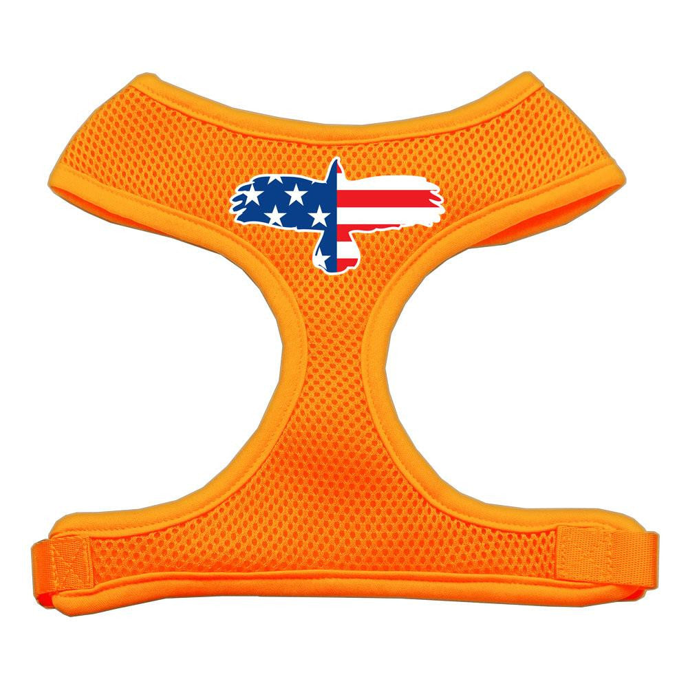 Eagle Flag  Screen Print Soft Mesh Harness Orange Small