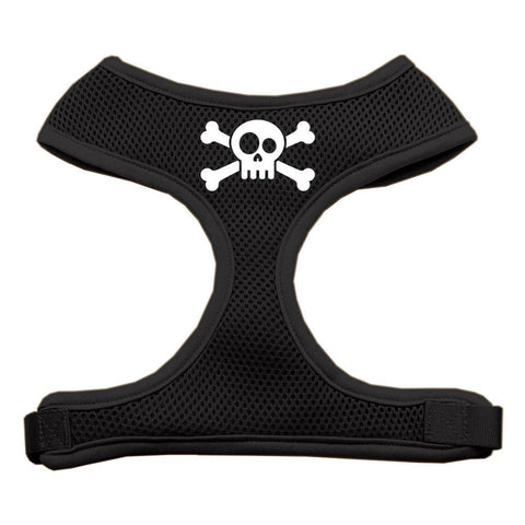 Skull Crossbones Screen Print Soft Mesh Harness Black Small