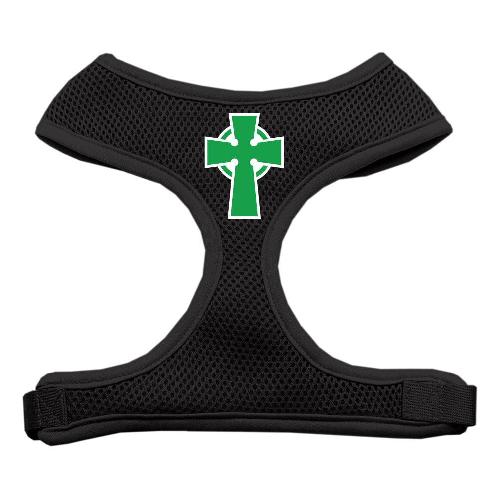 Celtic Cross Screen Print Soft Mesh Harness Black Large