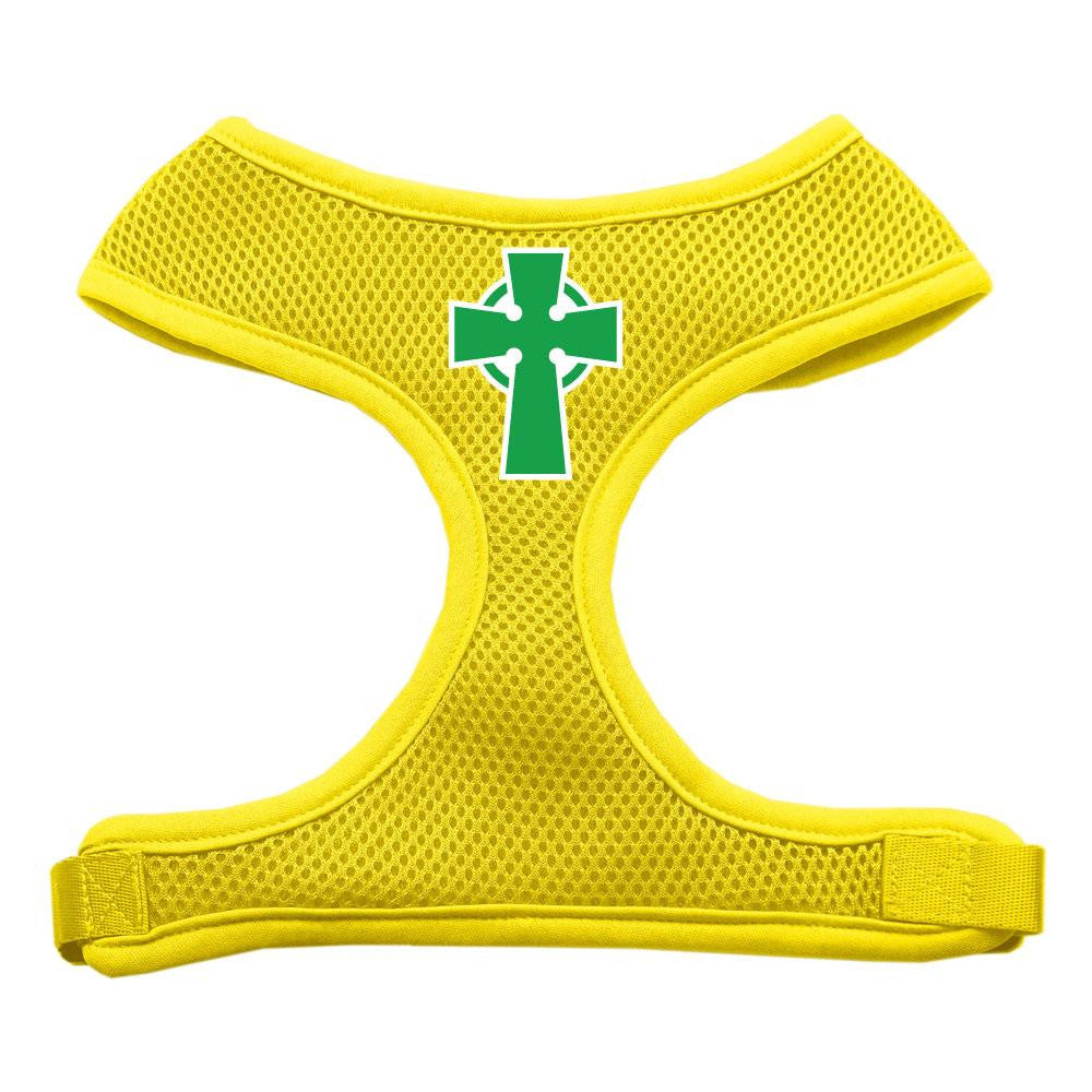 Celtic Cross Screen Print Soft Mesh Harness Yellow Large