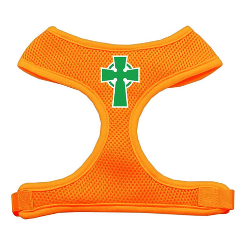 Celtic Cross Screen Print Soft Mesh Harness Orange Small