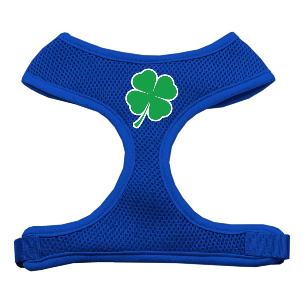 Shamrock Screen Print Soft Mesh Harness Blue Large