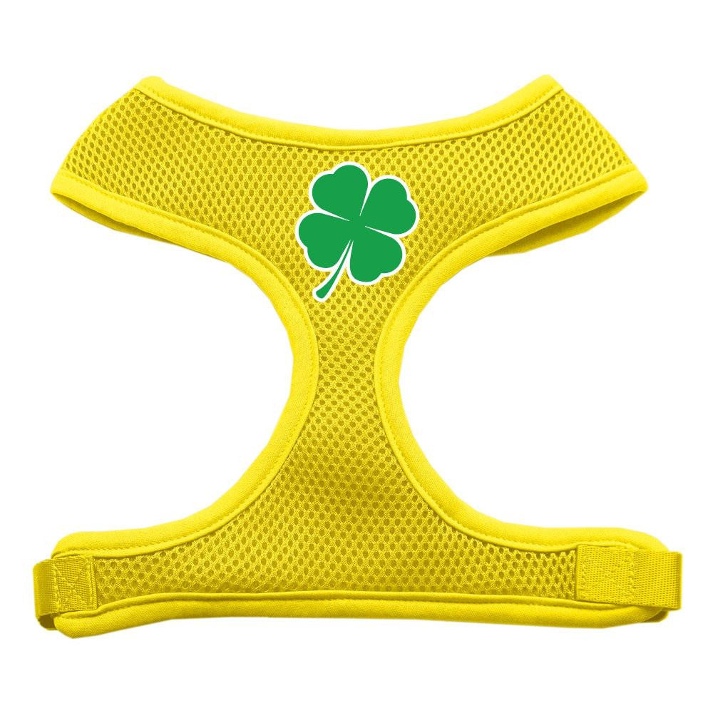 Shamrock Screen Print Soft Mesh Harness Yellow Large