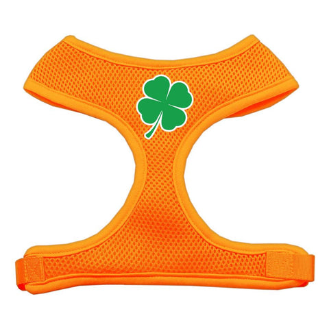 Shamrock Screen Print Soft Mesh Harness Orange Small