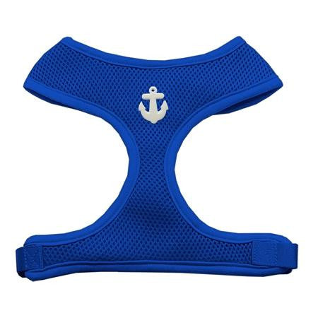 White Anchors Chipper Blue Harness Large