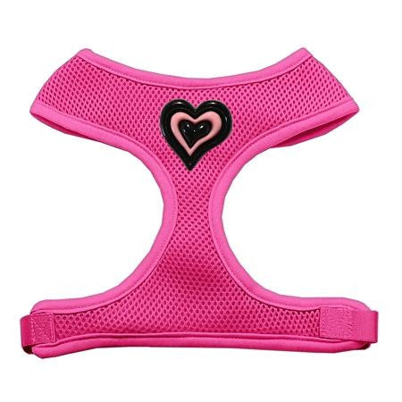 Black and Pink Hearts Chipper Pink Harness Medium