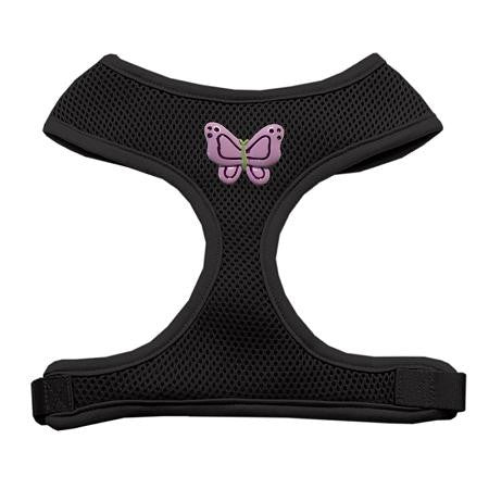 Purple Butterflies Chipper Black Harness Large