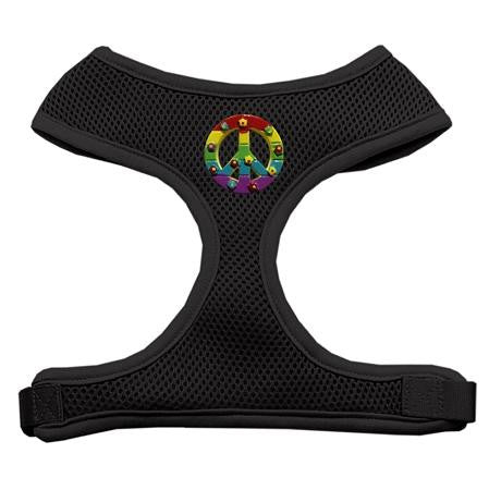 Rainbow Peace Sign Chipper Black Harness Large