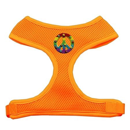 Rainbow Peace Sign Chipper Orange Harness Medium