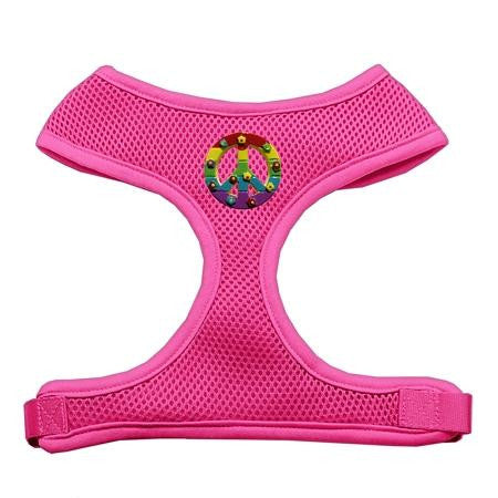 Rainbow Peace Sign Chipper Pink Harness Medium