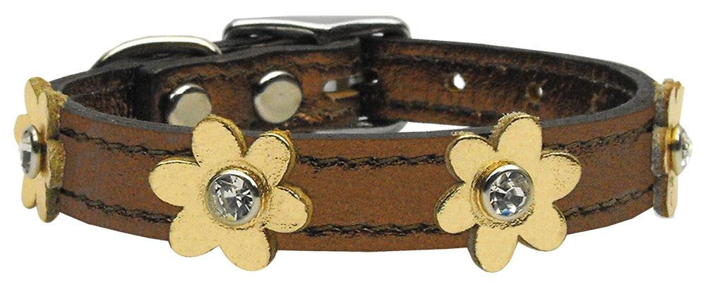 Flower Leather Bronze w- Gold Flowers 10