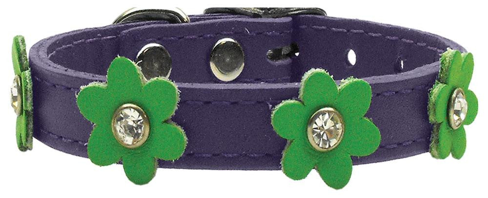 Flower Leather Purple w- Lime Green 10