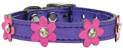 Flower Leather Metallic Purple w- Metallic Pink 12