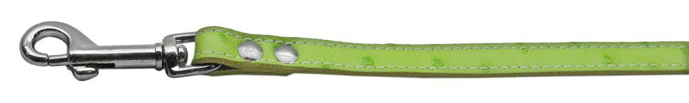 Faux Ostrich Leash Lime Green 1-2'' Wide