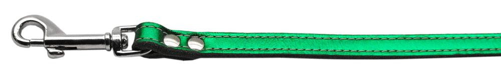 Fashionable Leather Leash Metallic Emerald Green 1-2'' Wide