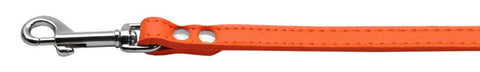 Fashionable Leather Leash Orange 1-2'' Wide