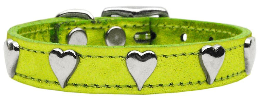 Metallic Heart Leather Lime Green MTL 14