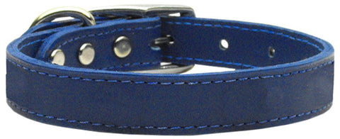 Plain Leather Collars Blue 10