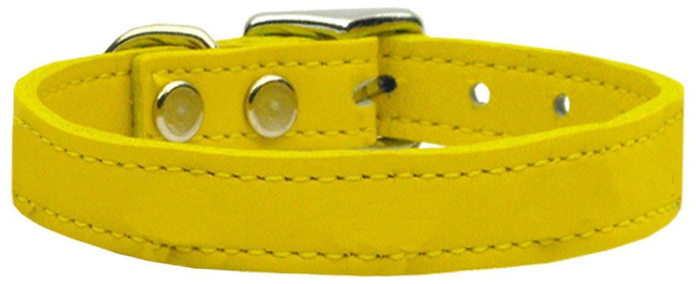 Plain Leather Collars Yellow 10