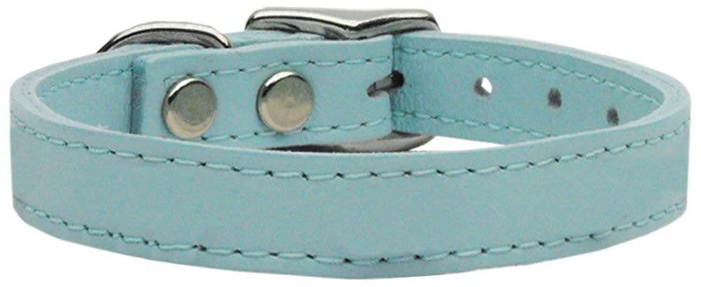 Plain Leather Collars Baby Blue 12