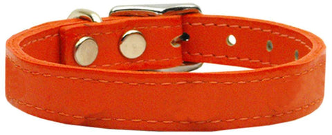 Plain Leather Collars Orange 12