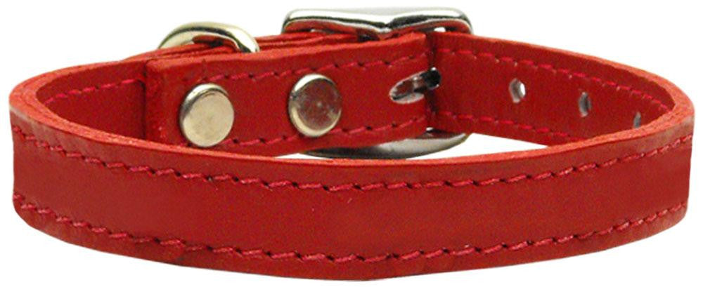 Plain Leather Collars Red 14