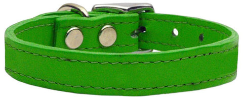 Plain Leather Collars Emerald Green 16