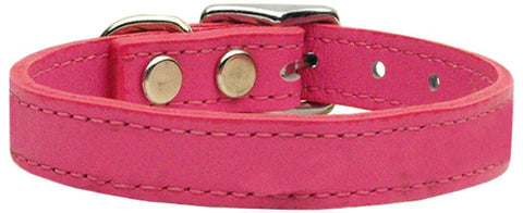 Plain Leather Collars Pink 16