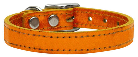 Plain Metallic Leather Metallic Orange 20