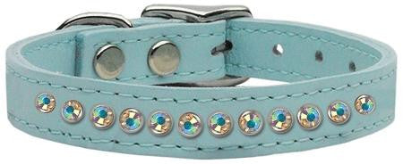 One Row AB Jeweled Leather Baby Blue 12