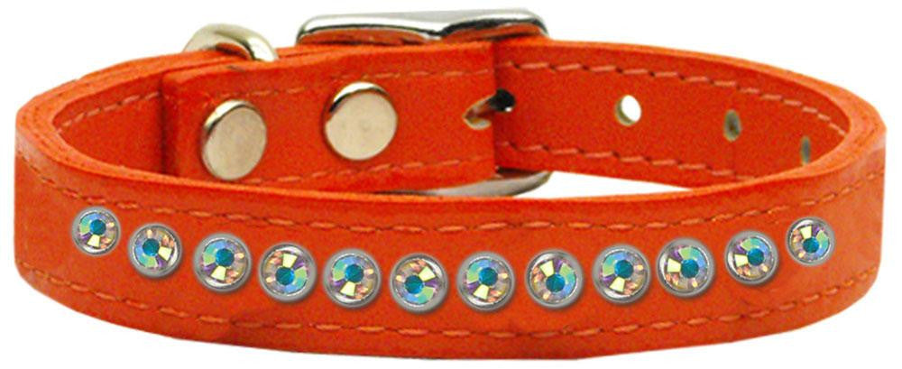 One Row AB Jeweled Leather Orange 12