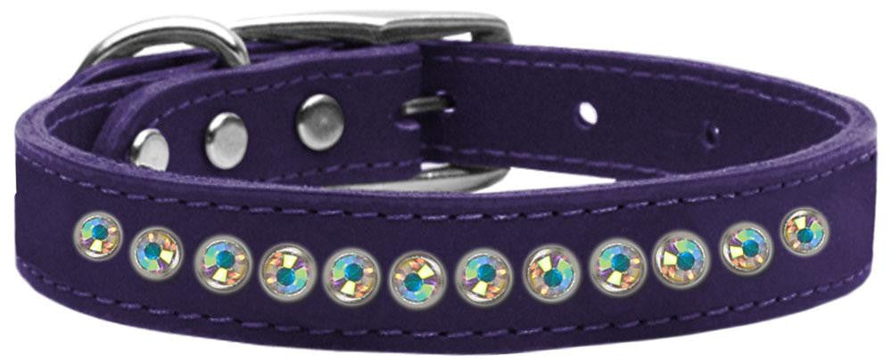 One Row AB Jeweled Leather Purple 12