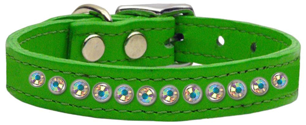 One Row AB Jeweled Leather Emerald Green 14