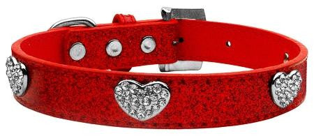 Crystal Heart Ice Cream Collar Red Medium