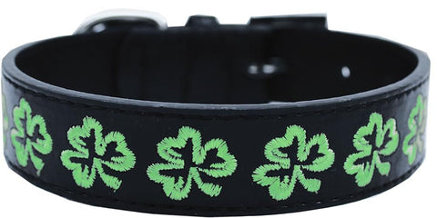 Embroidered Dog Collar Shamrock Medium