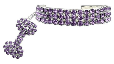 Glamour Bits Pet Jewelry Purple L (10-12)