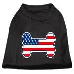 Bone Shaped American Flag Screen Print Shirts  Black XS (8)