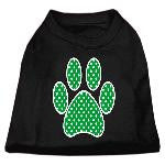 Green Swiss Dot Paw Screen Print Shirt Black XS (8)