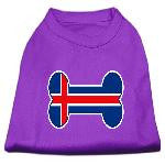 Bone Shaped Iceland Flag Screen Print Shirts Purple XS (8)